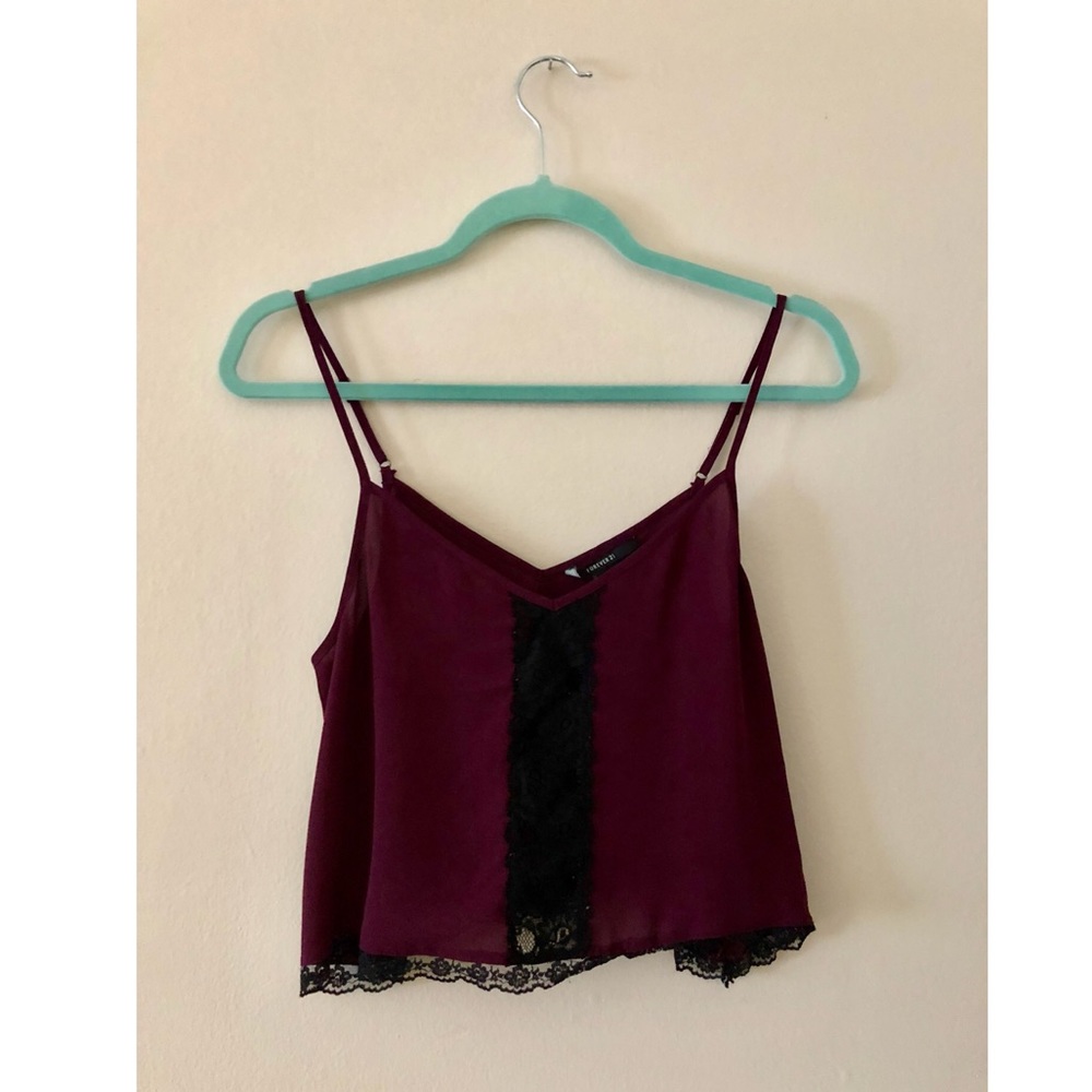 Forever21 burgundy spaghetti strap tank top 🍝